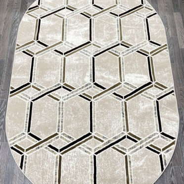 Турецкий ковер 40526B_COKME BEJ / KAHVE ОВАЛ