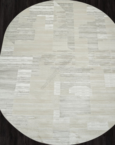 Ковер российский F190 SIRIUS (PP Heatset Высокоплотный, кремовый) овальный