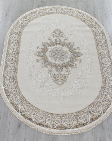 Ковер 27236A - CREAM / NAVY - Овал - коллекция MOSSO