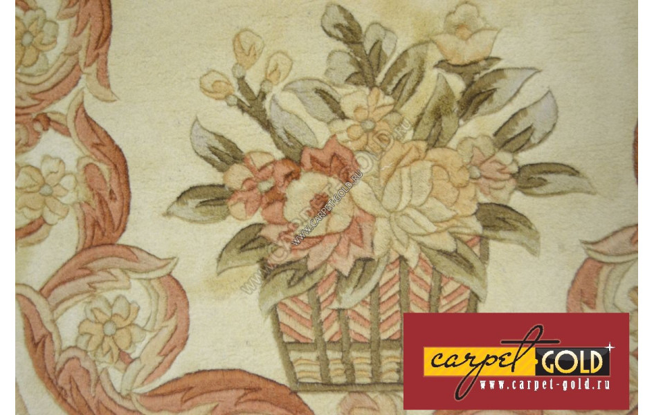 Китайский шерстяной ковер ручной работы SHD-27 - CREAM oval