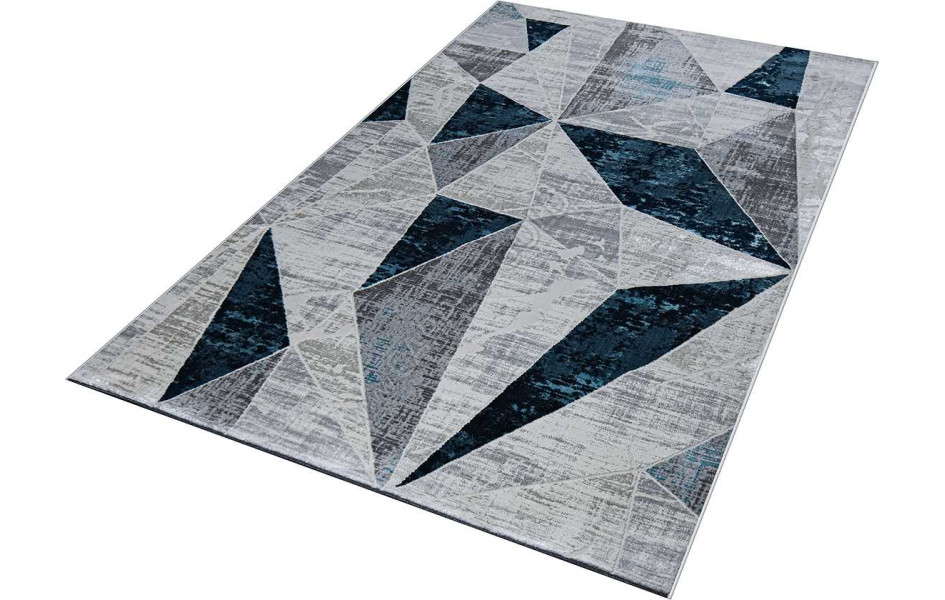 Геометрический абстрактный ковер 37515A STAN BLUE FLS / L.GREY Kleopatra