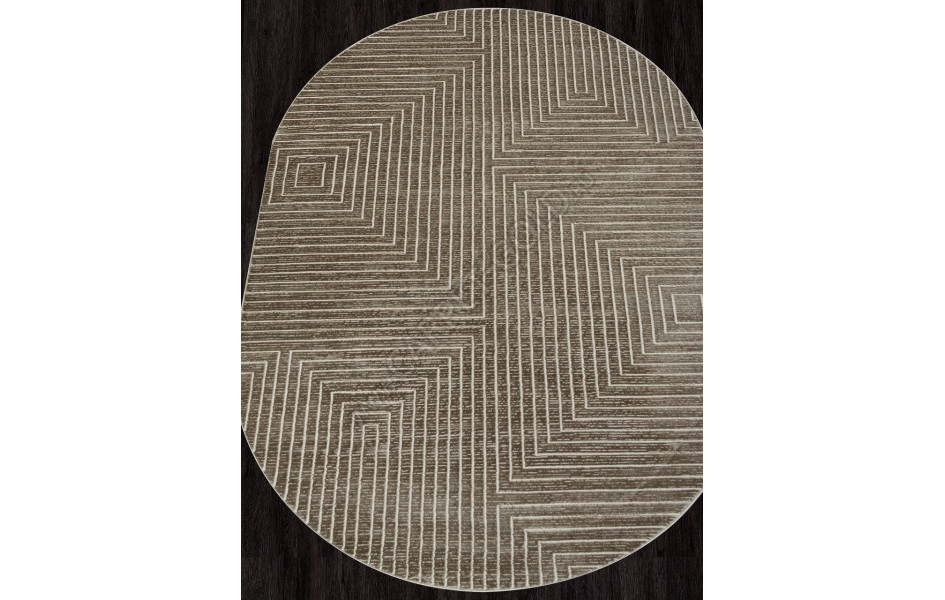 Ковер E256AL - BROWN / BEIGE - Овал - коллекция SIROCCO