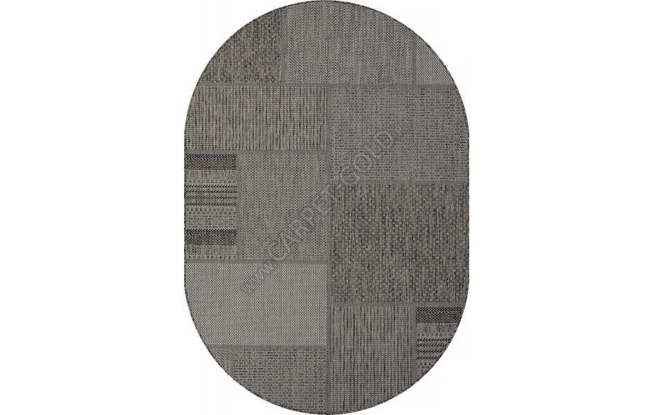 Ковер S139 - BLACK-GRAY - Овал - коллекция KAIR