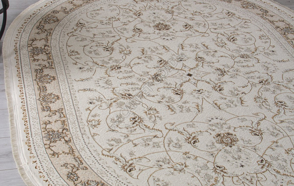 Ковер M101B - CREAM / CREAM - Овал - коллекция ZARINA